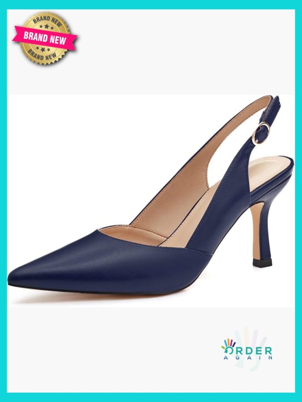 Slingback Kitten Heels Closed Pointed Toe Backless Party Dress Pumps Shoes